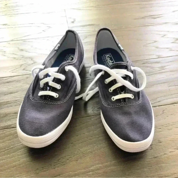 Keds Champion Original Navy Blue Canvas Sneakers, Dream Foam,lace up, flats - Picture 3 of 8